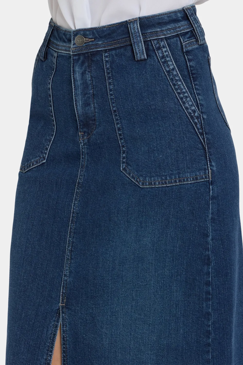 NYDJ High Rise Long Skirt Louvre Sapphire Jeansrock