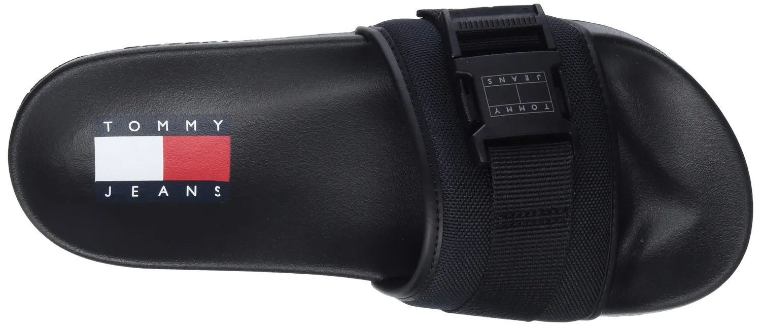 Tommy Jeans Herren Badeschuhe mit Logo Schwarz 40 EU