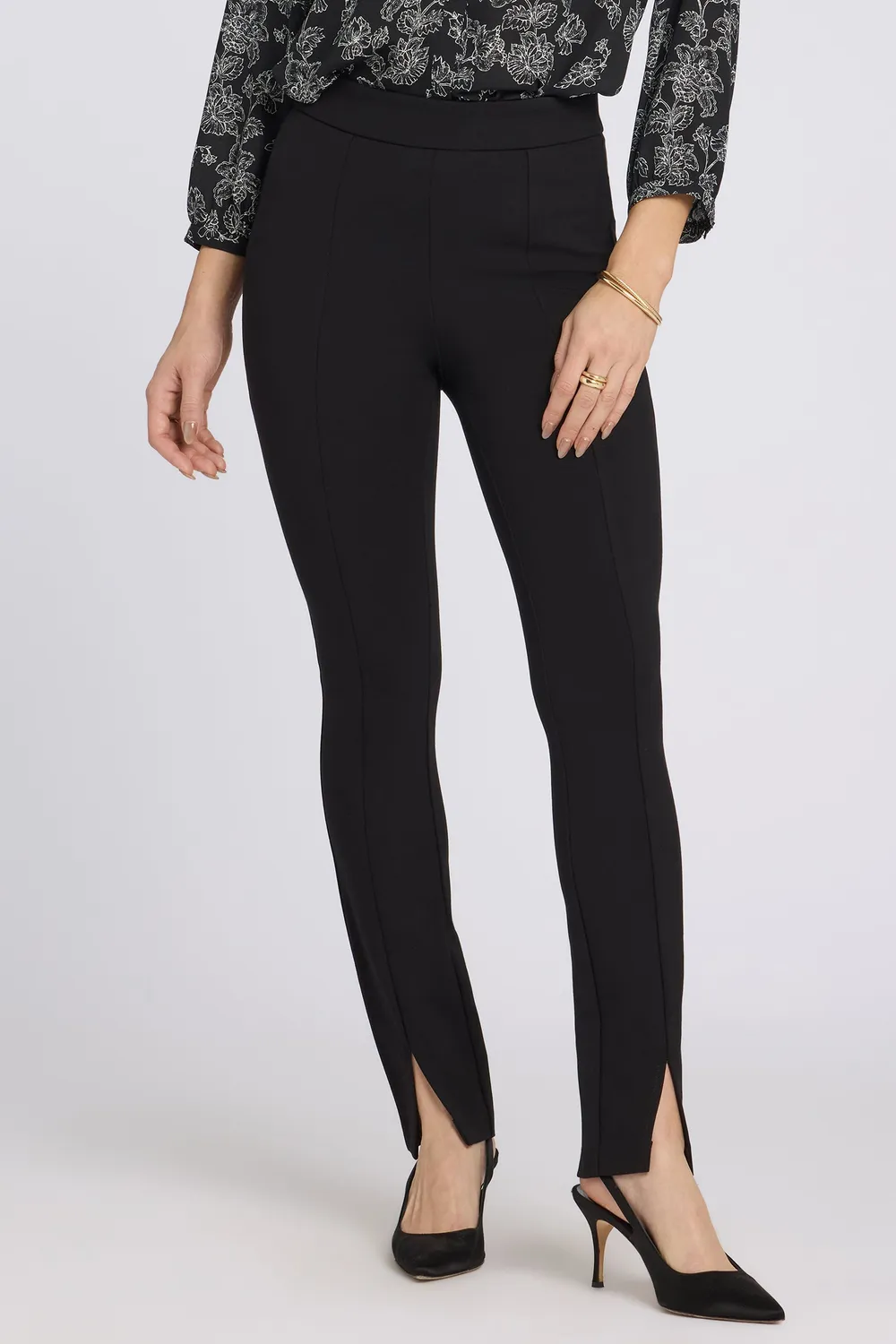 NYDJ Zelda Pull-On Pants Schwarz Ponte Slim