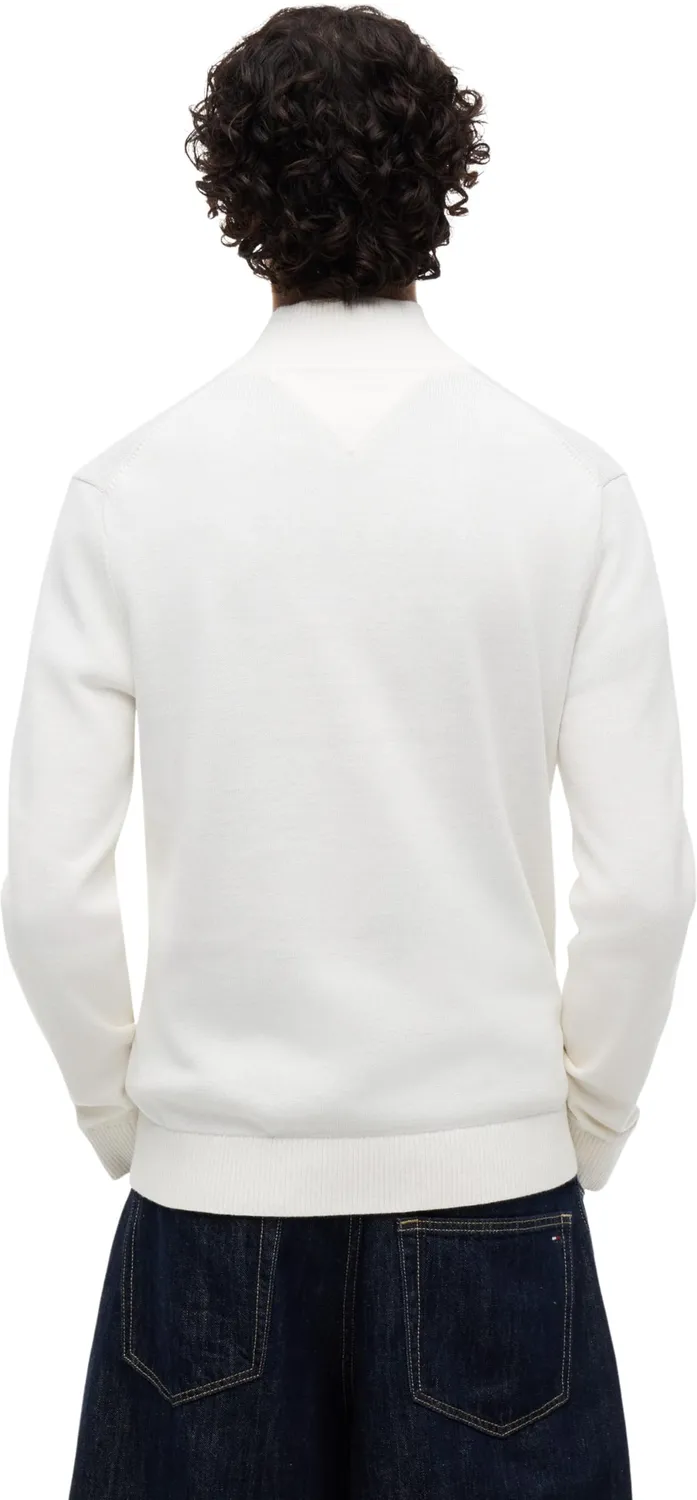 Tommy Jeans Zip-Pullover Light Troyer XS Off White Kragen