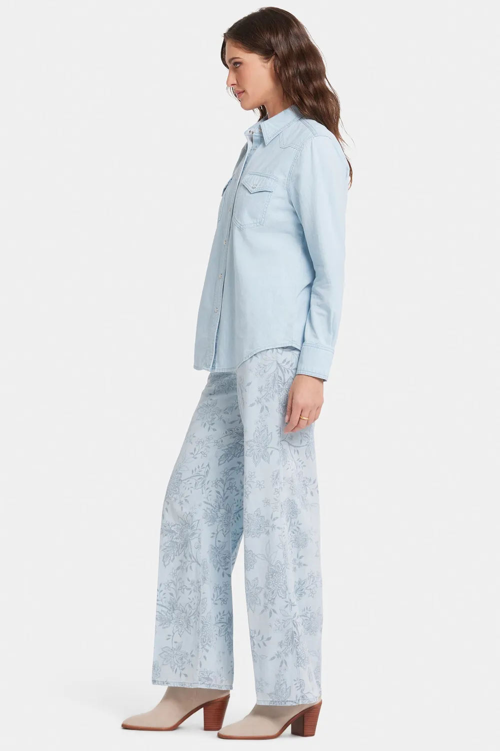 NYDJ Classic Jeanshemd Icy Lagoon Hellblau