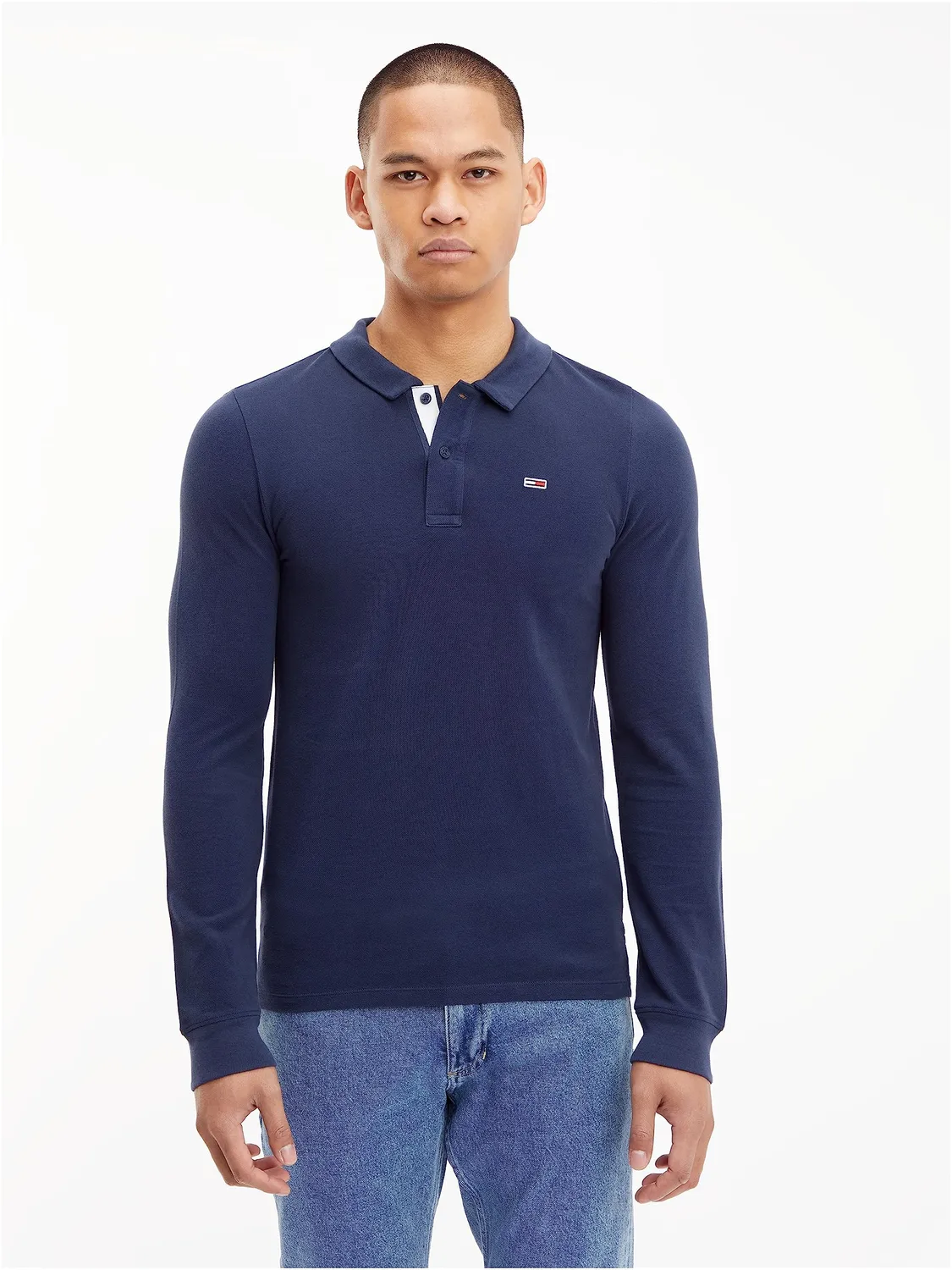 Tommy Jeans Langarm Poloshirt Herren Baumwolle