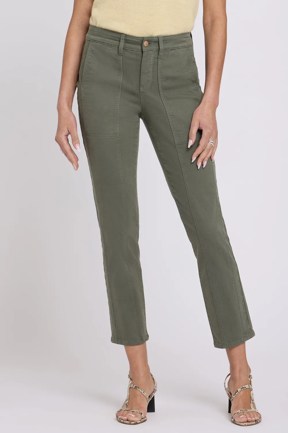 NYDJ Margot Girlfriend Jeans Desert Green Mid Rise