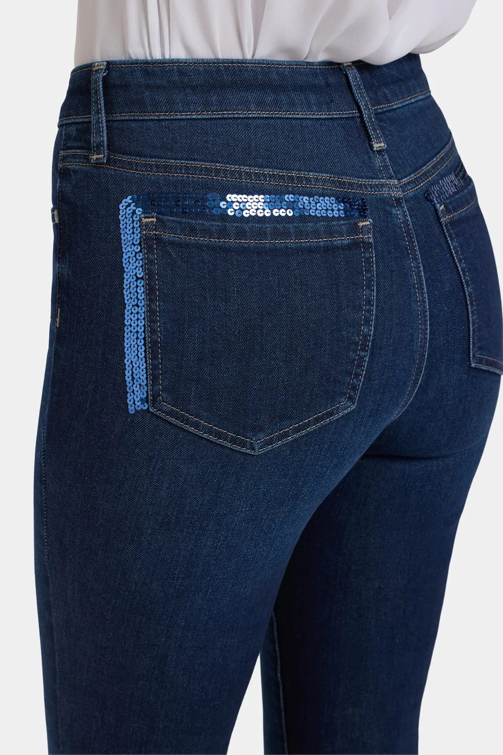 NYDJ Sheri Slim Jeans Indigo Seine Pailletten