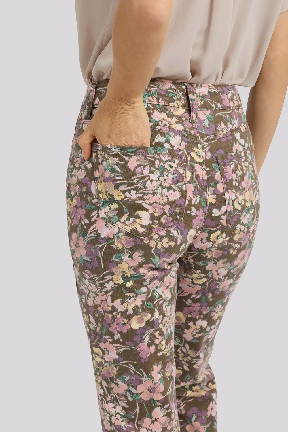 NYDJ Marilyn Straight Ankle Jeans Earth Blooms High-Rise