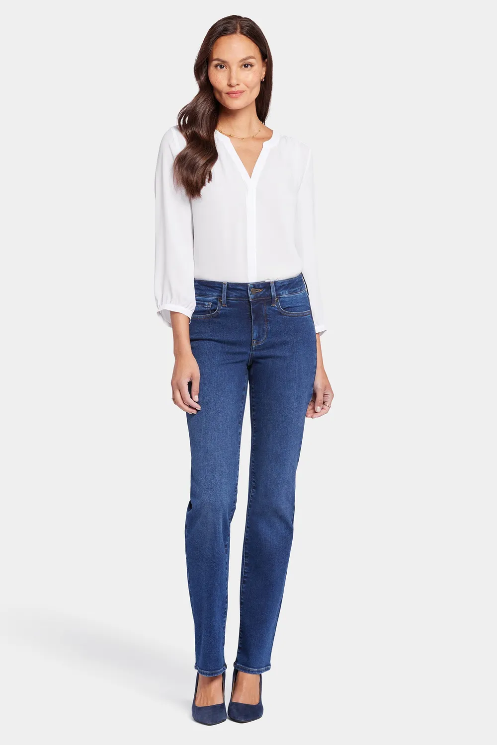 NYDJ Marilyn Straight Jeans Cooper Dunkelblau