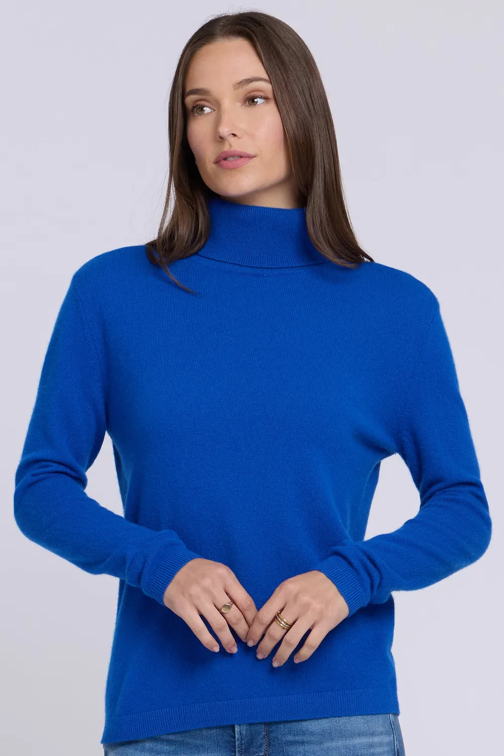NYDJ Cashmere Rollkragenpullover Diamond Blue blau