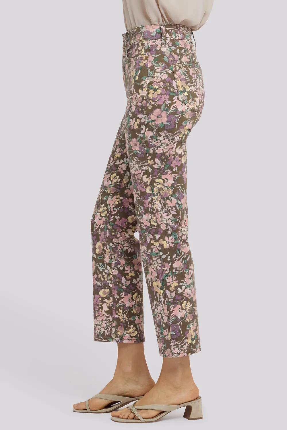 NYDJ Marilyn Straight Ankle Jeans Earth Blooms High-Rise