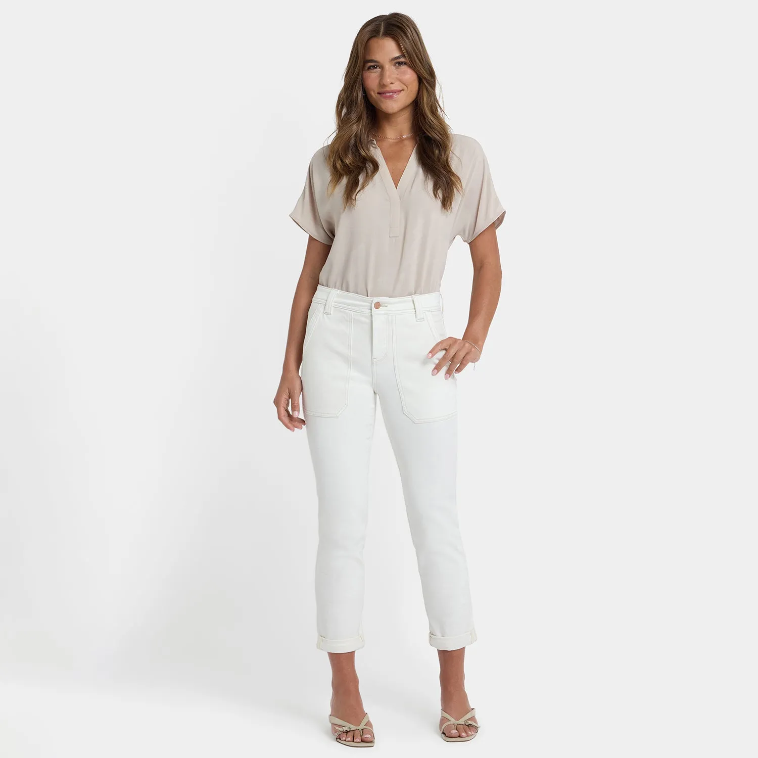 NYDJ Margot Girlfriend Jeans Vintage-Weiß Stretch