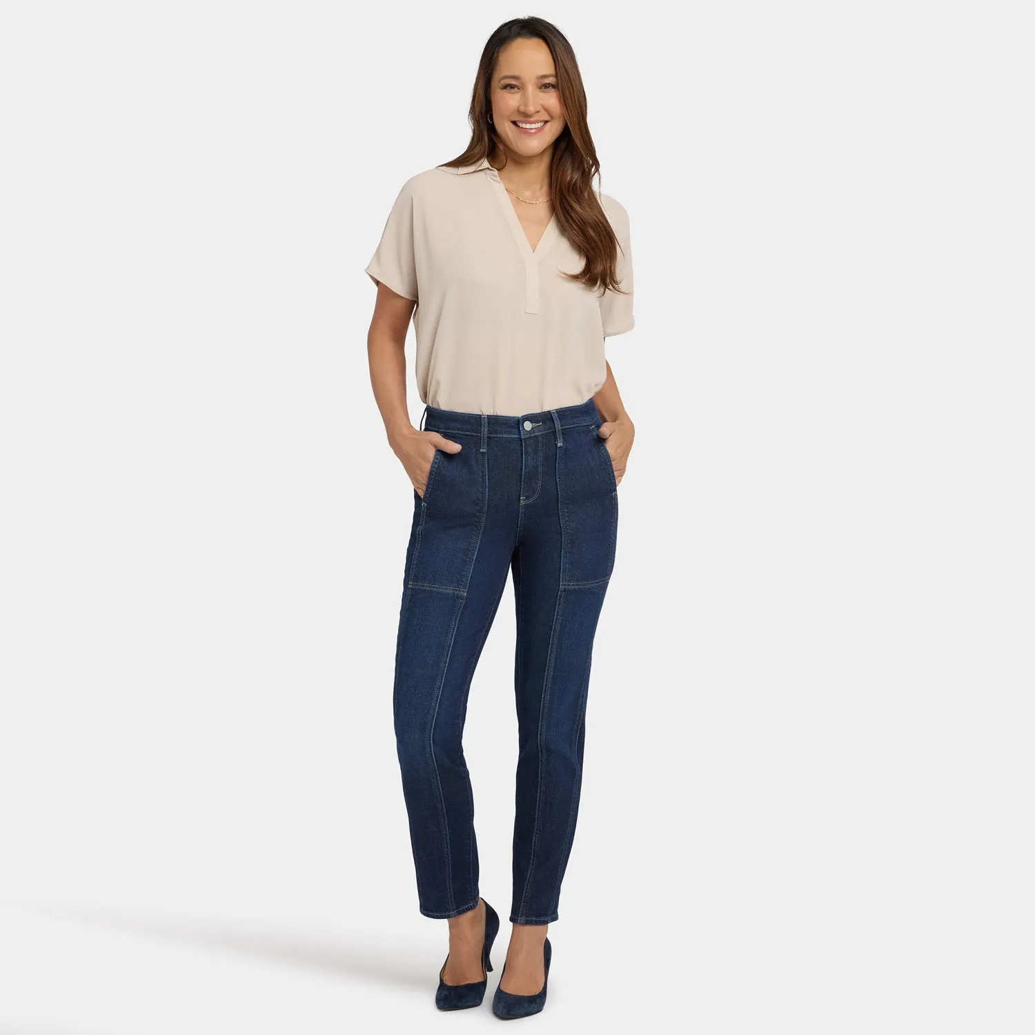 NYDJ Margot Girlfriend Jeans Petite Midnight Breeze Denim