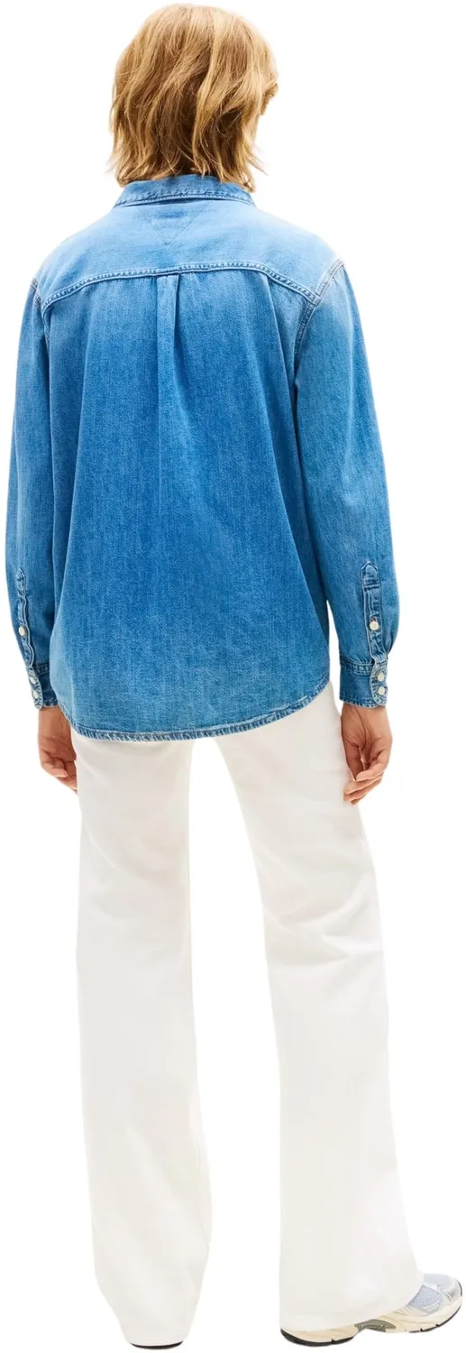 Tommy Jeans Jeanshemd Damen Relaxed Blau Denim Gr. L