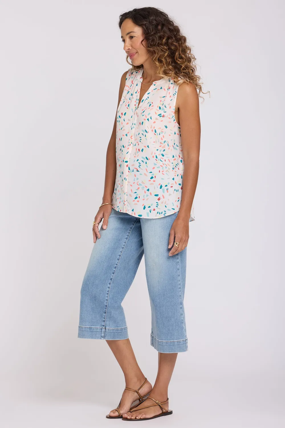 NYDJ Sleeveless Pintuck Bluse Jubilee ärmellos