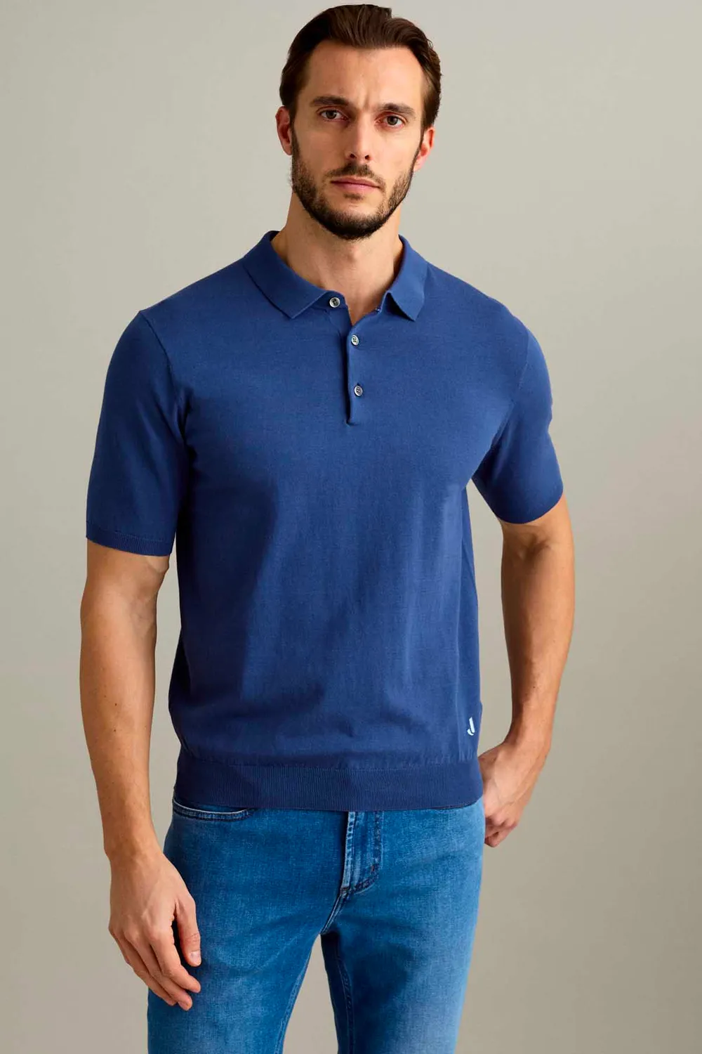 Jeckerson Polo Kurzarm Poloshirt hellblau Baumwolle