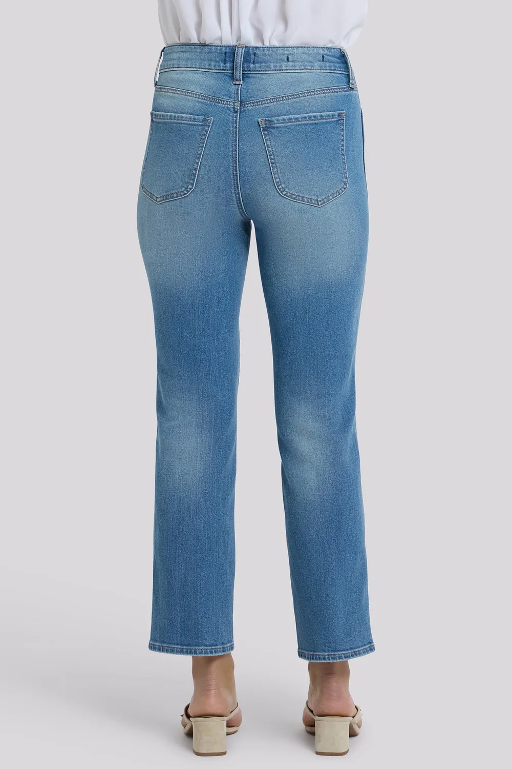 NYDJ Marilyn Straight Ankle Petite Jeans Port Sea blau