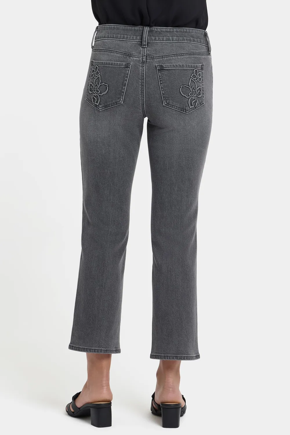 NYDJ Marilyn Straight Ankle Jeans Dusty Ash Grau