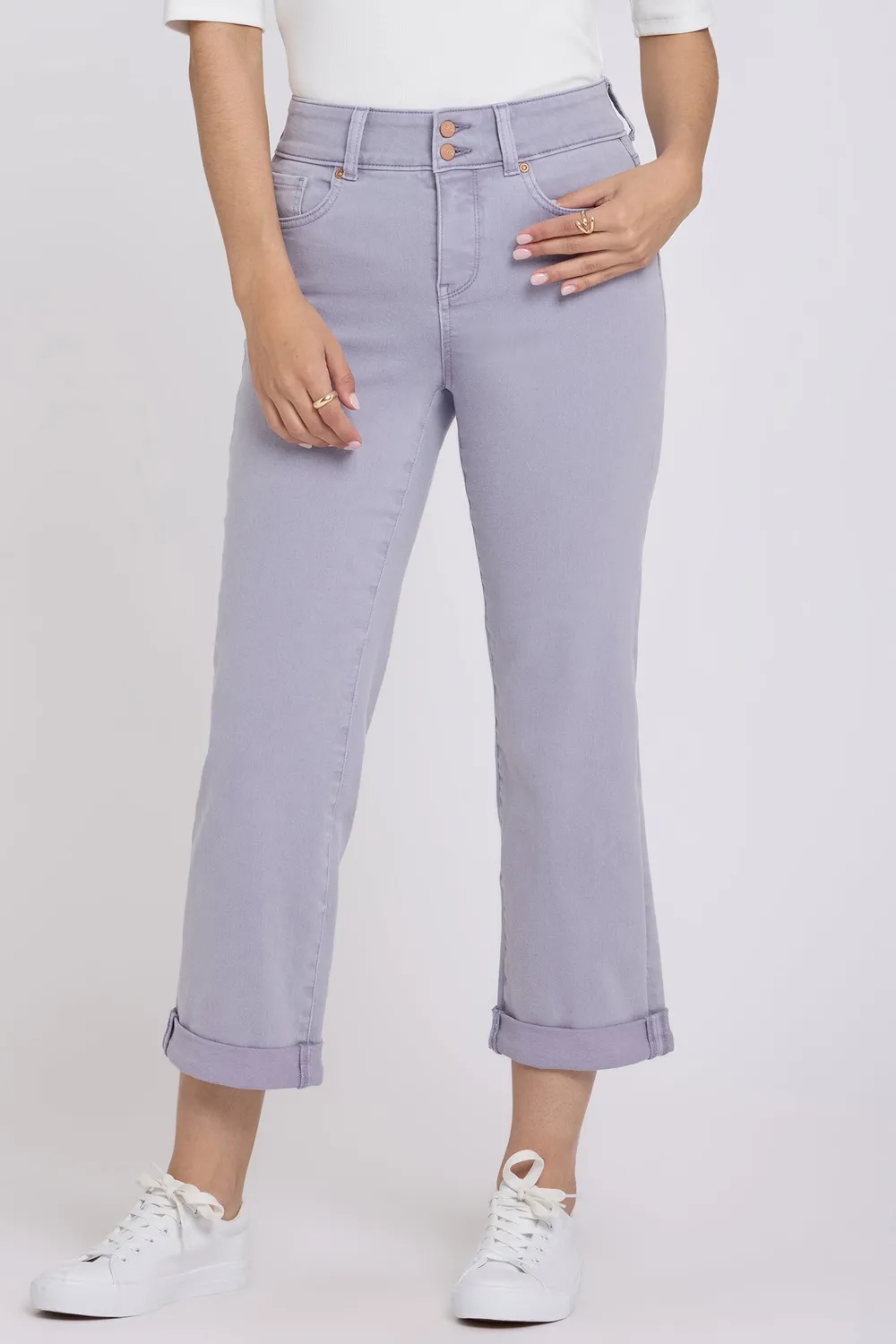 NYDJ Bailey Straight Crop Jeans Vintage Lavender