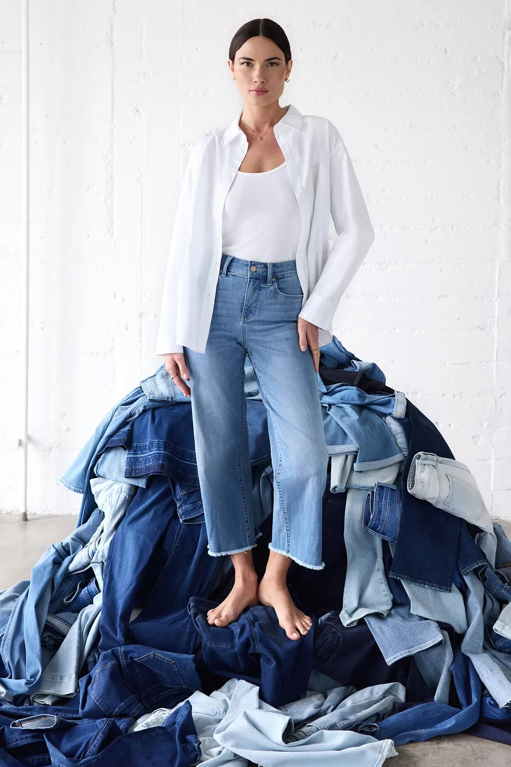 NYDJ Coco Wide Leg Crop Jeans Vista Lakes weit