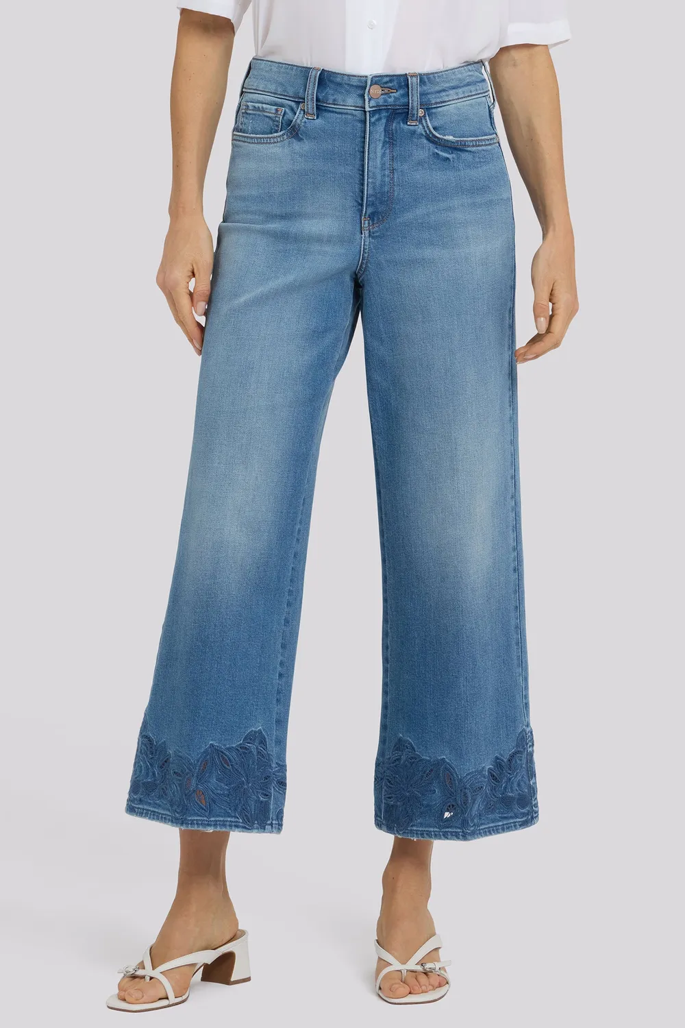 NYDJ Teresa Wide Leg Ankle Jeans Port Sea High Rise