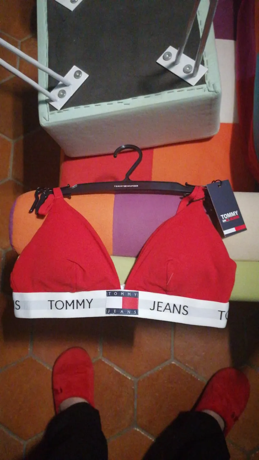 Tommy Jeans Triangel Padded Stretch BH Schwarz gepolstert