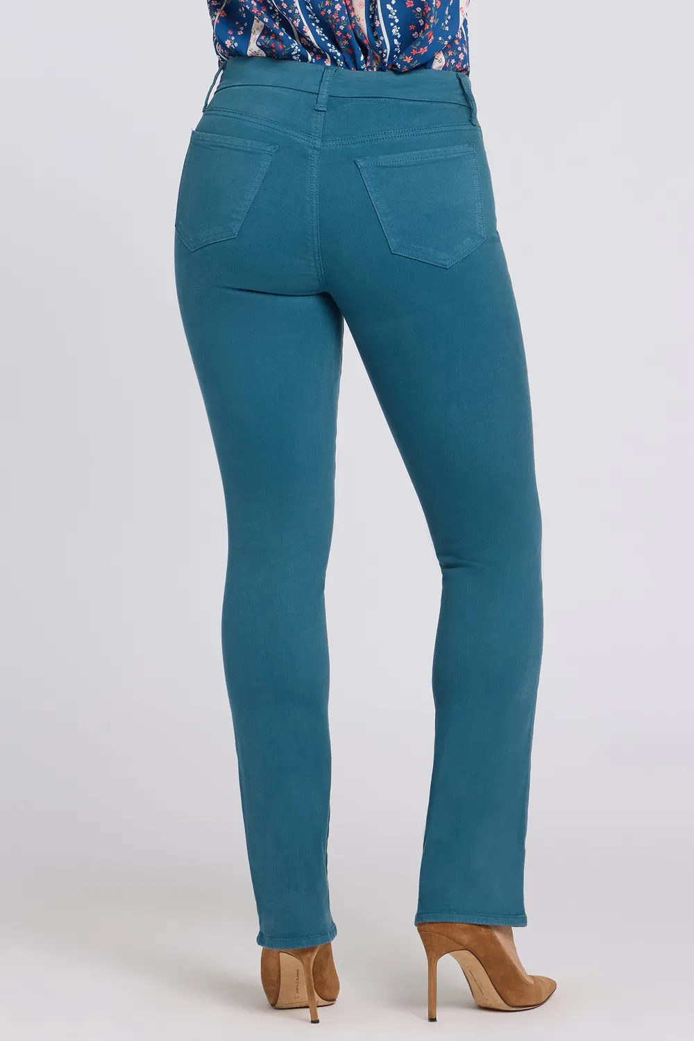 NYDJ Waist-Match Marilyn Straight Jeans Blue Lake gerade