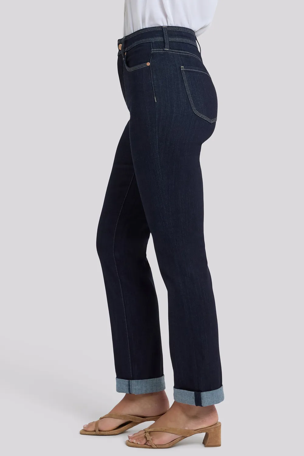 NYDJ Marilyn Straight Petite Jeans Morning Tides dunkelblau