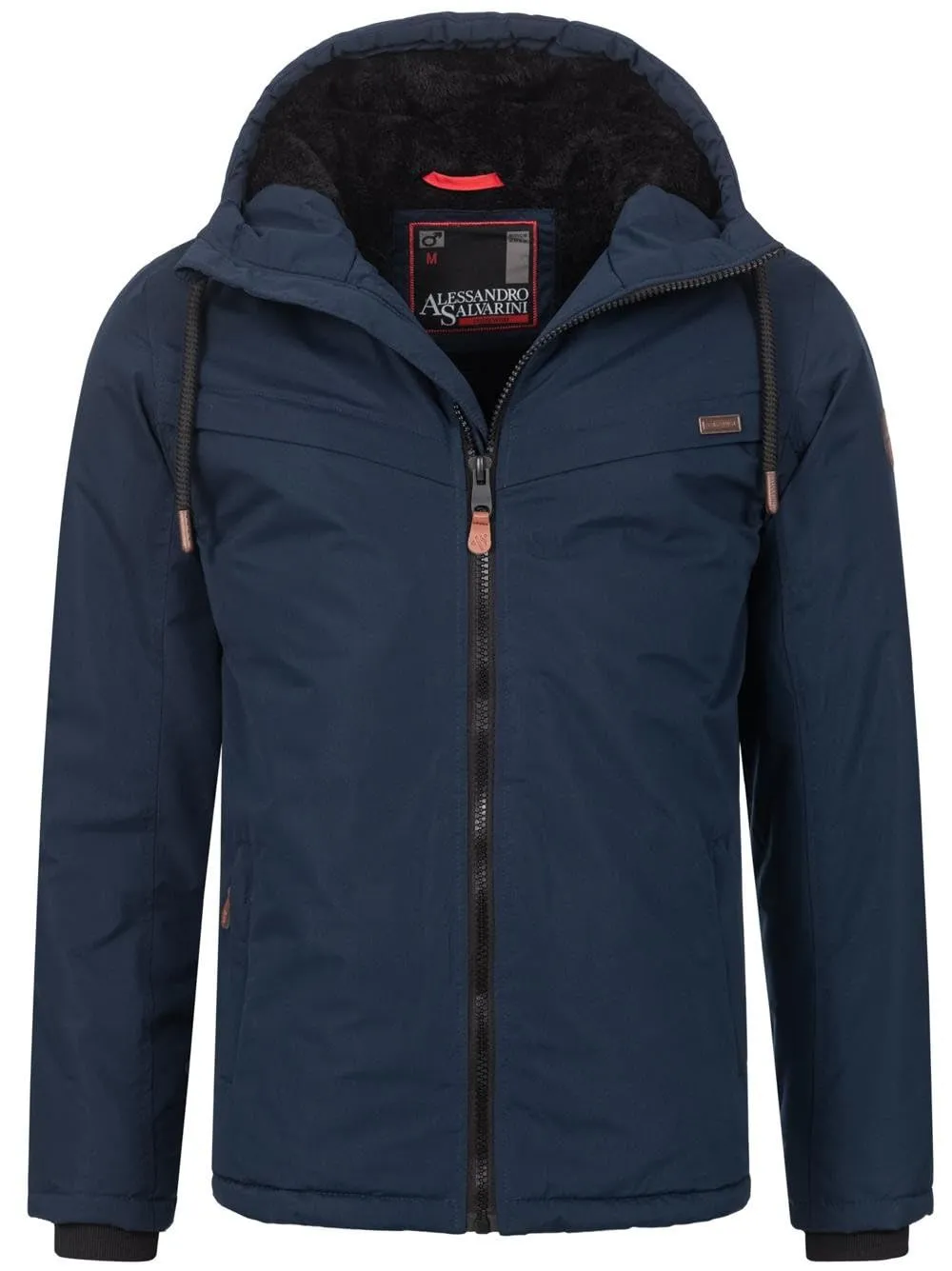 Alessandro Salvarini AS-331 Winterjacke Herren Olive mit Teddyfell