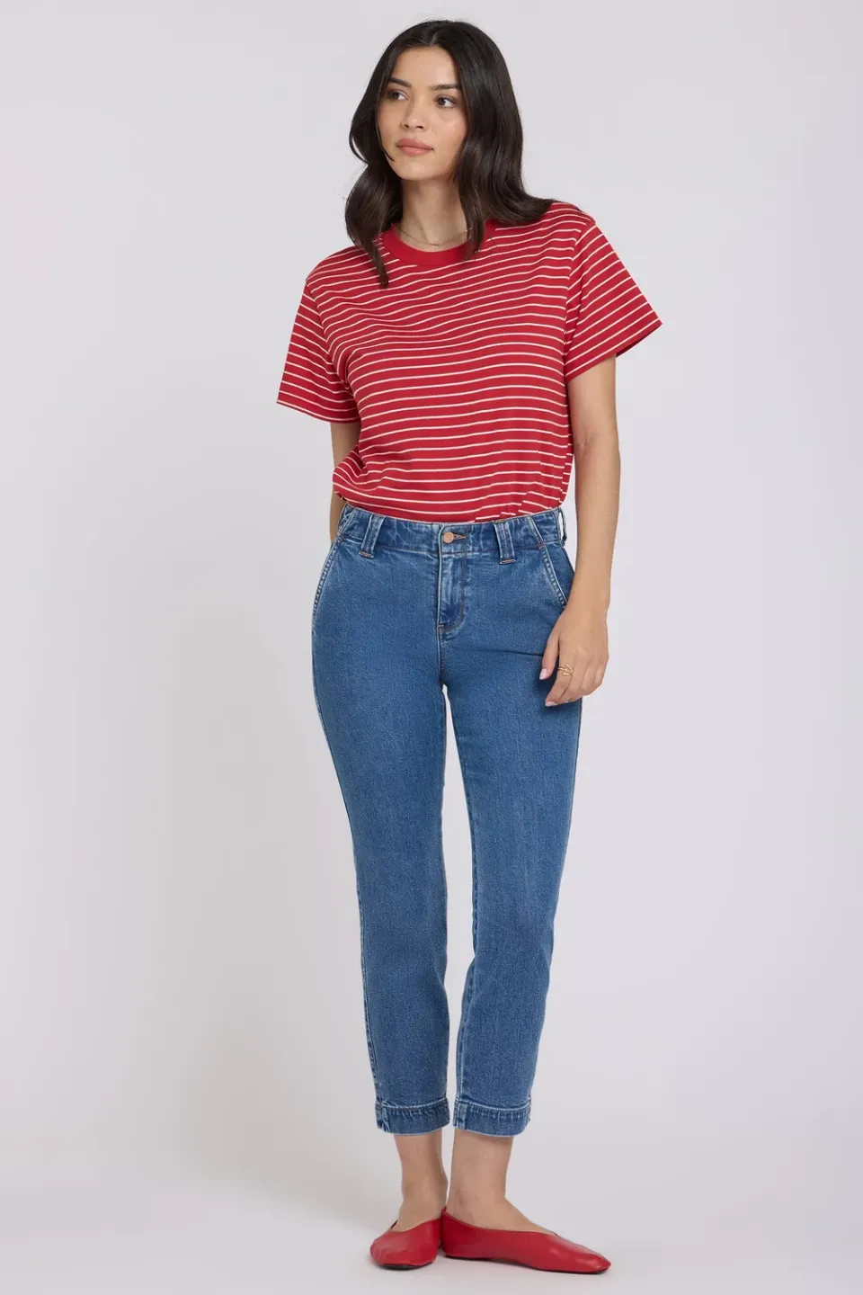 NYDJ Sheri Slim Straight Ankle Jeans Salton Indigo