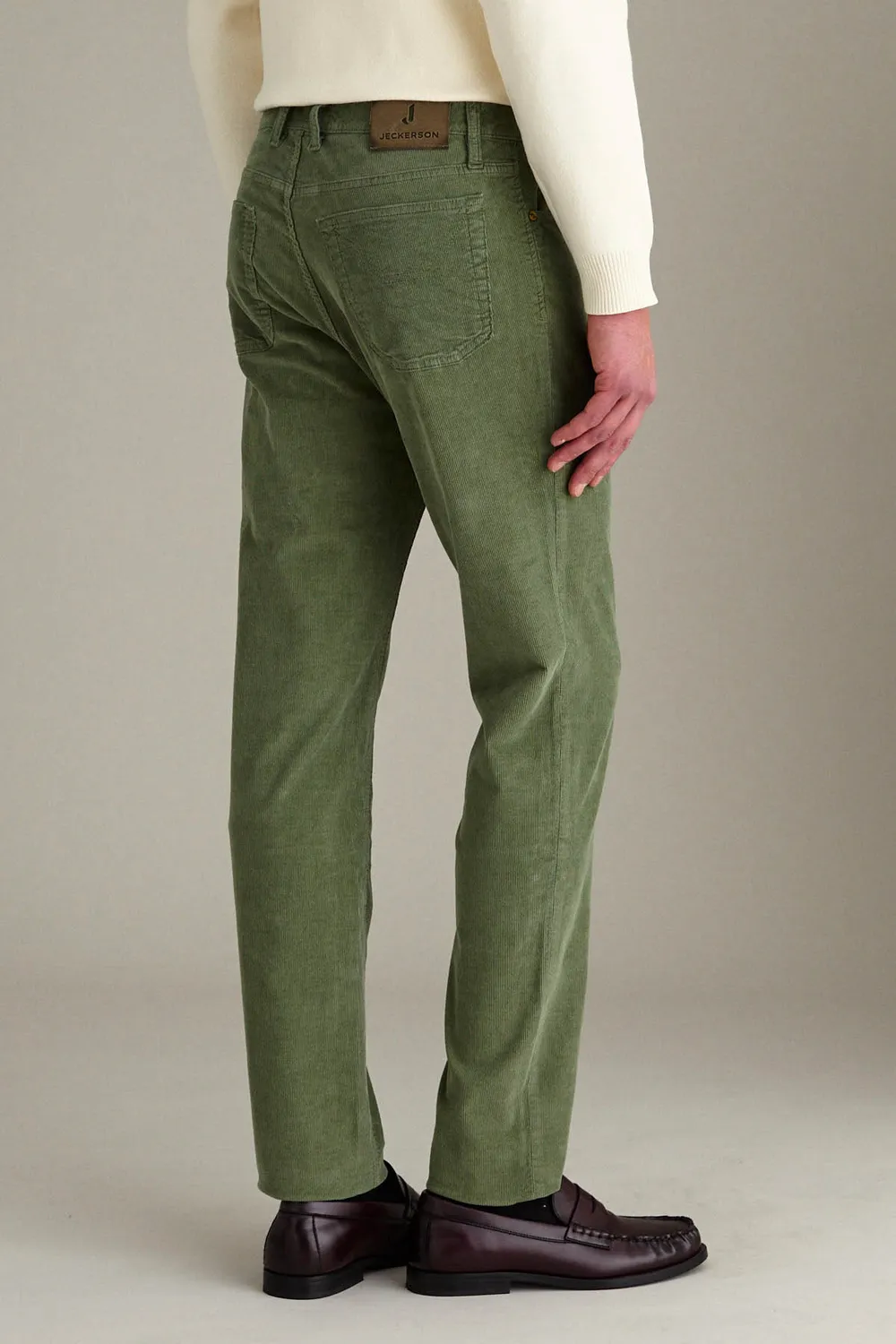 Jeckerson Jordan Herrenhose Slim Fit Grün Samt Stretch