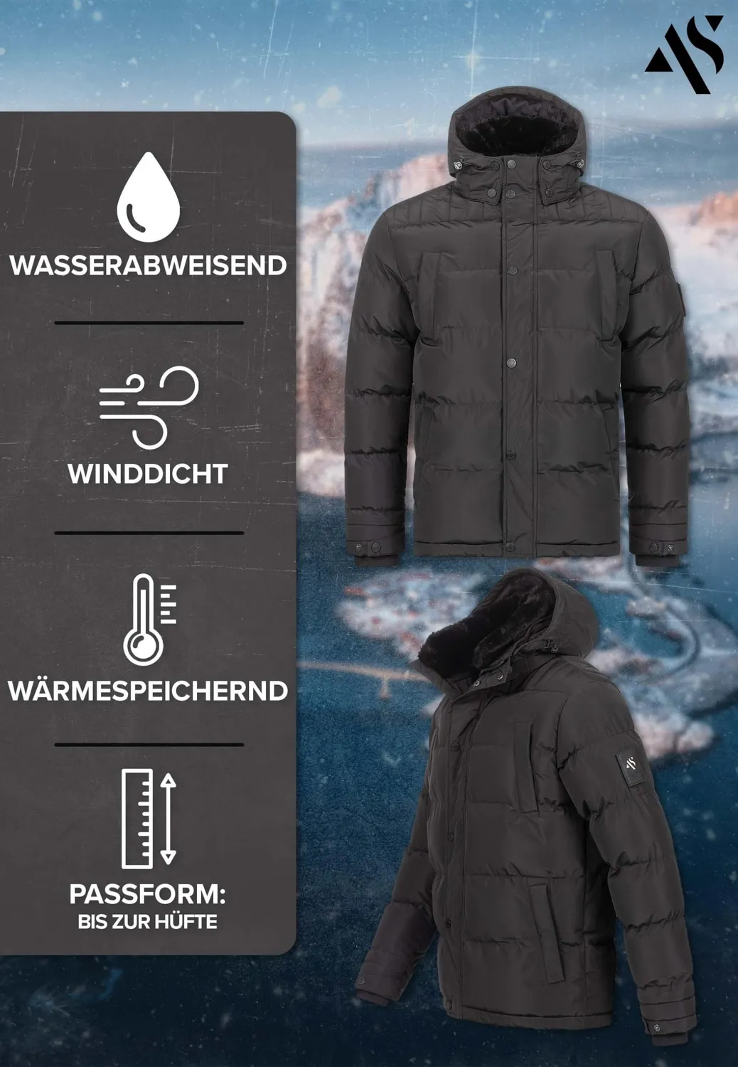 Alessandro Salvarini AS-326 Winterjacke Herren wasserabweisend