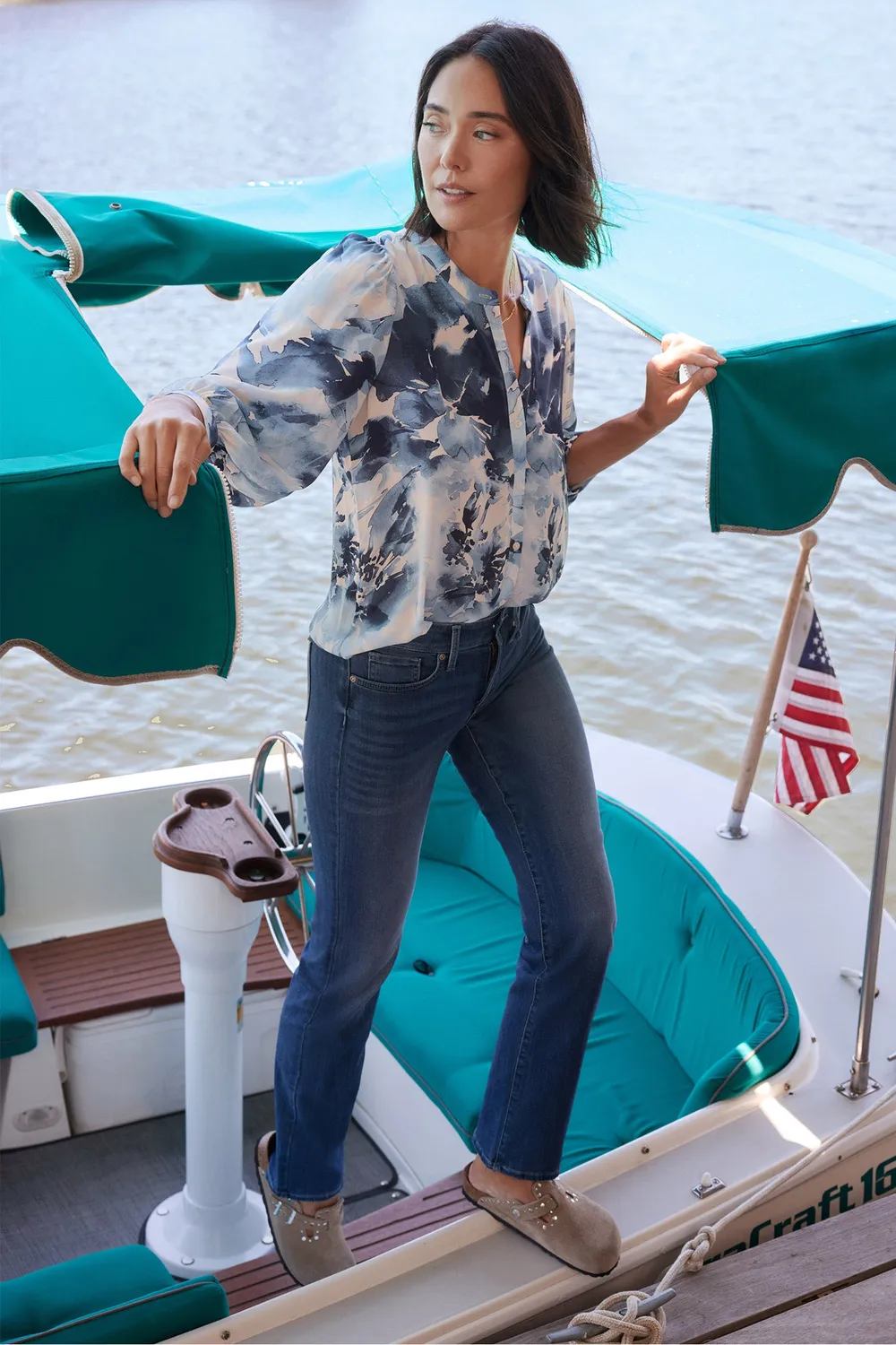 NYDJ Marilyn Straight Jeans Cool Marine Stretch