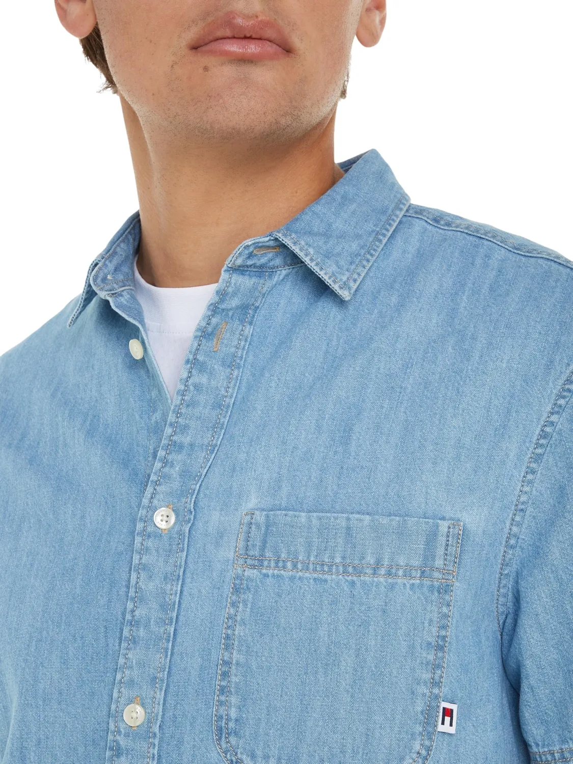 Tommy Jeans Denim Shirt Kurzarm Jeanshemd XL Denim