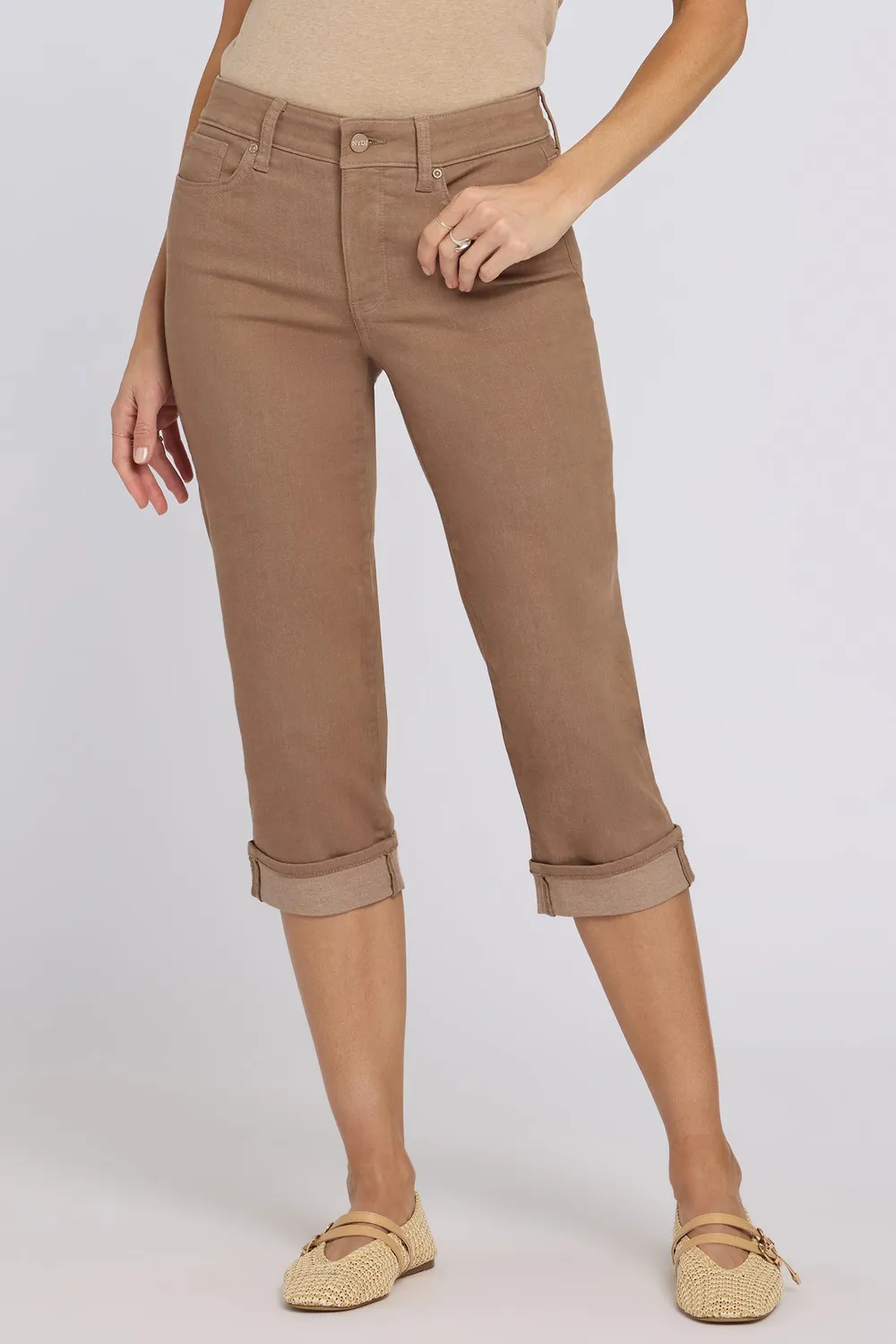 NYDJ Marilyn Crop Jeans Petite Toasted Coconut
