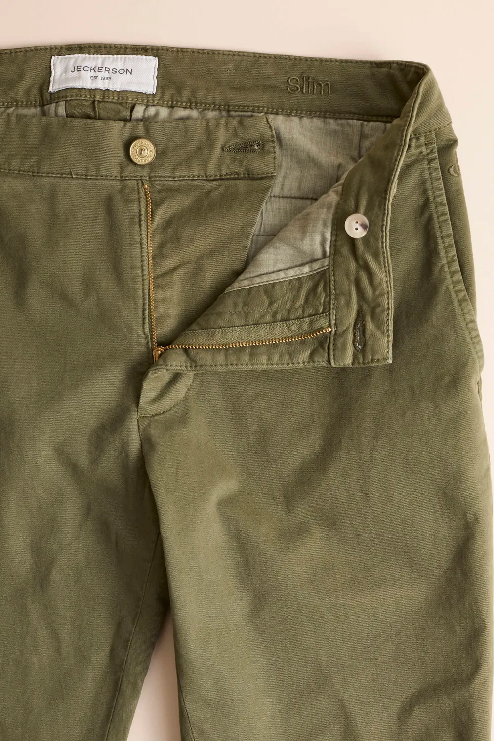 Jeckerson Jack Slim Fit Chino grün Gabardine Stretch