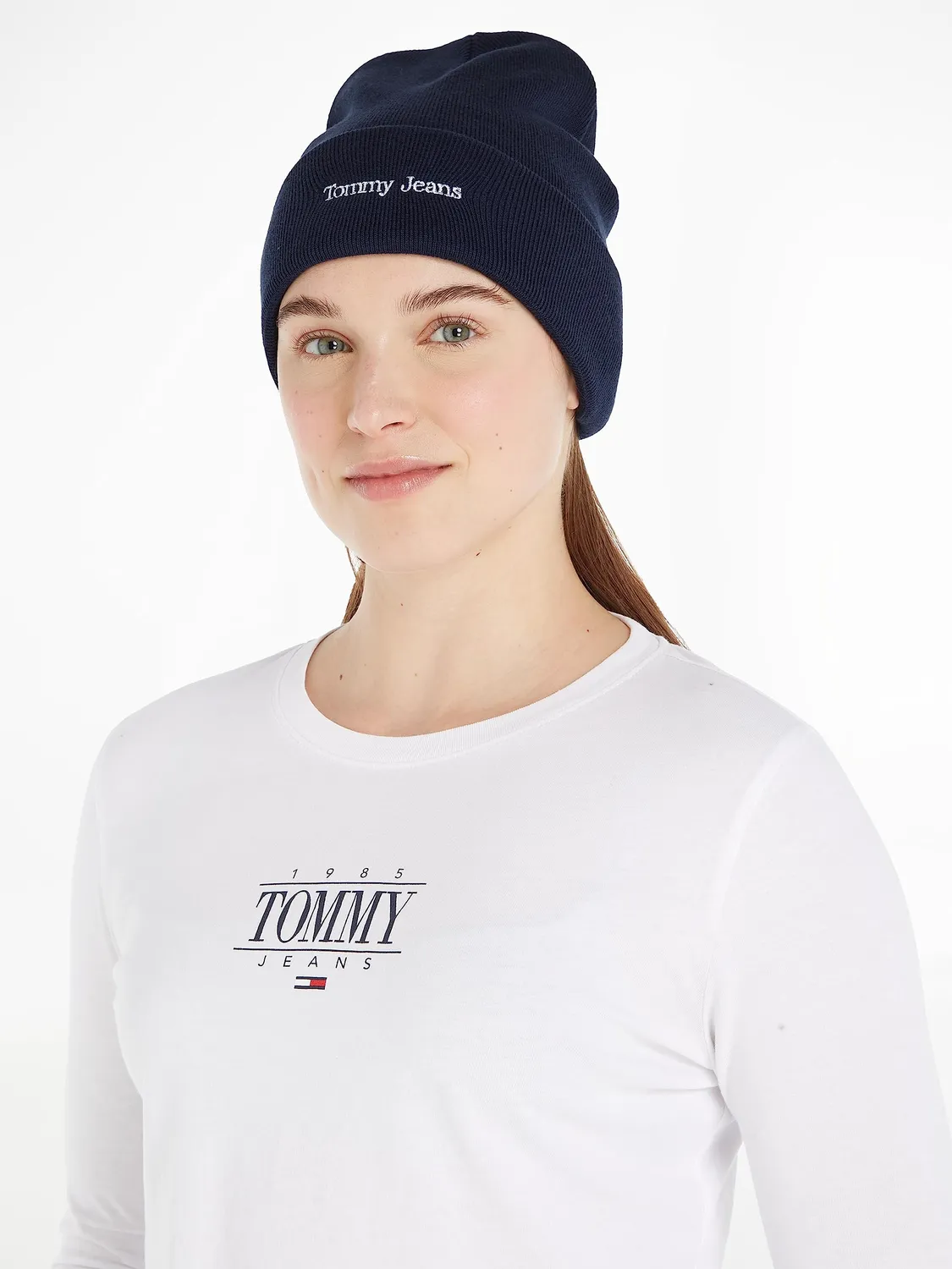 Tommy Jeans Sport Wintermütze Beanie Blau Strick