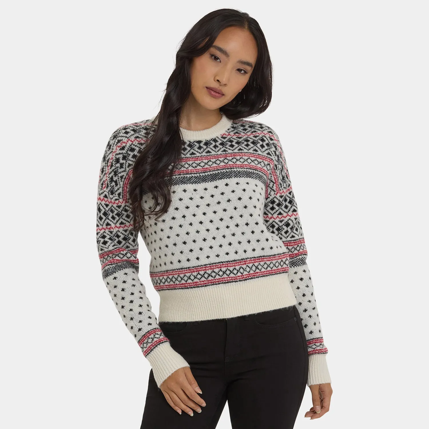 NYDJ Fairisle Pullover Ivory Black