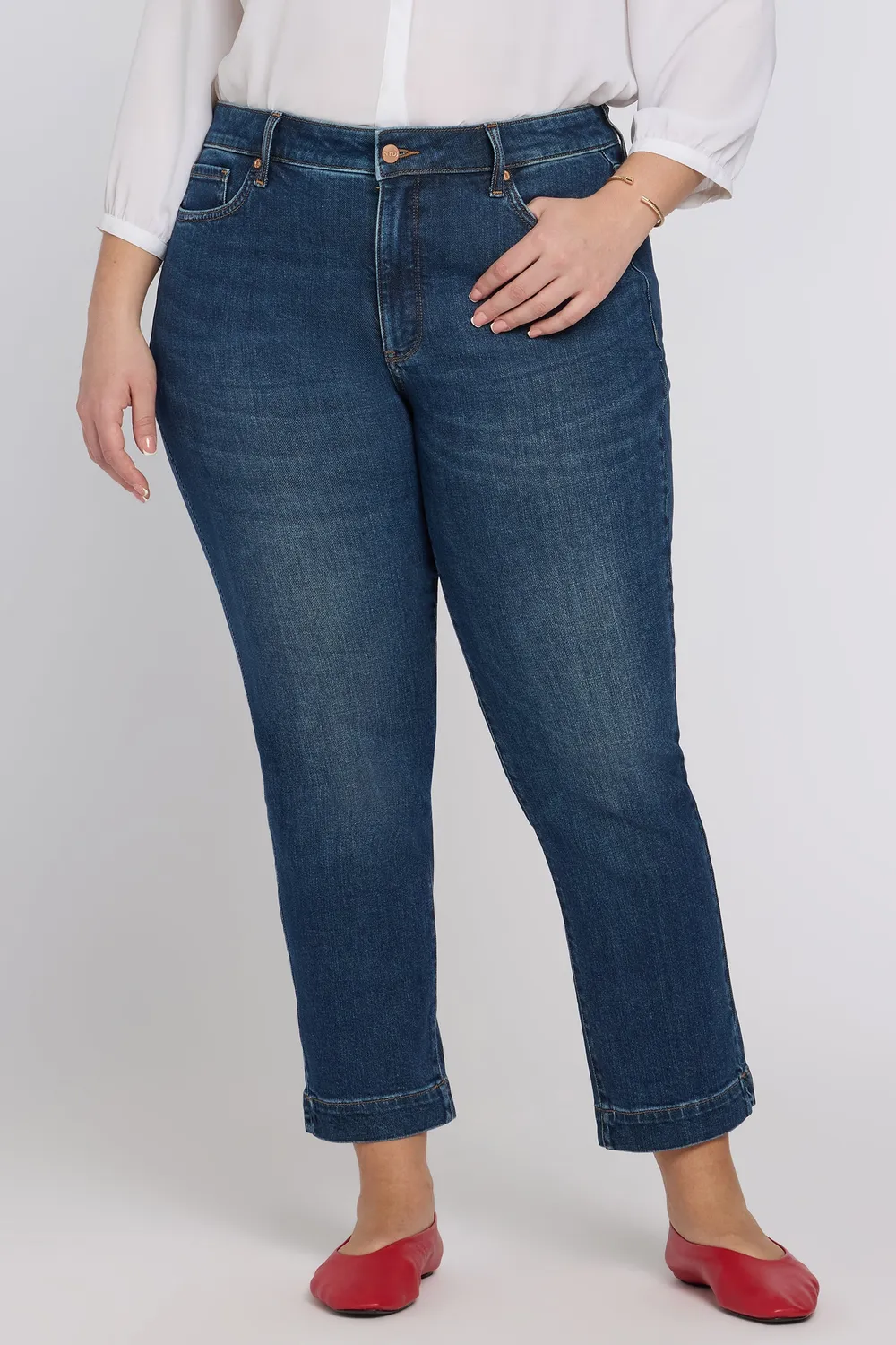 NYDJ Sheri Slim Straight Ankle Jeans Villa Plus