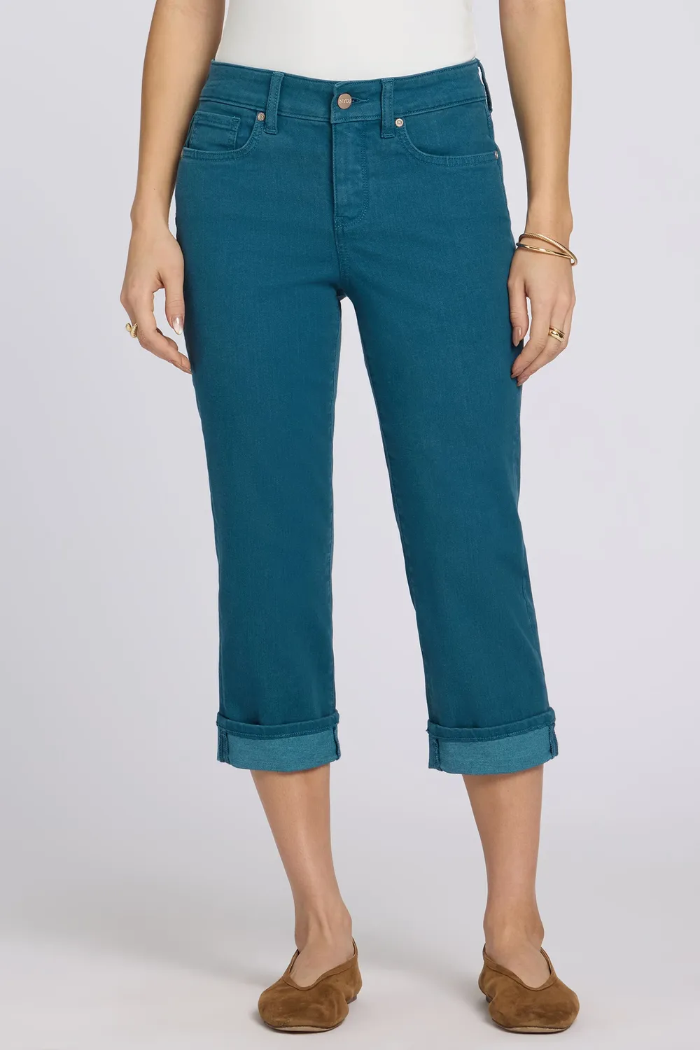 NYDJ Marilyn Straight Crop Jeans Blue Lake cropped