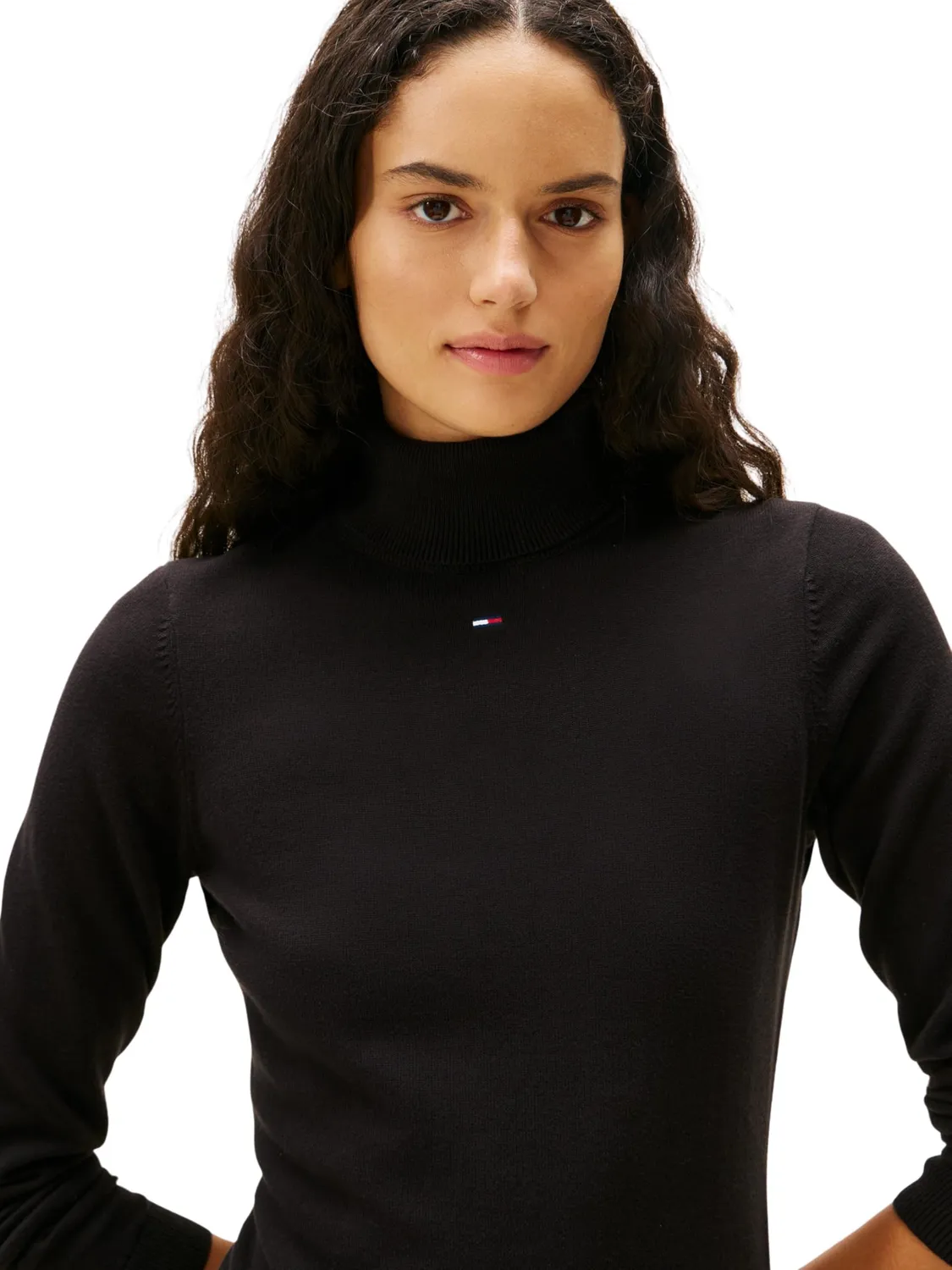 Tommy Jeans ESS Damen Strickkleid L Rollkragen