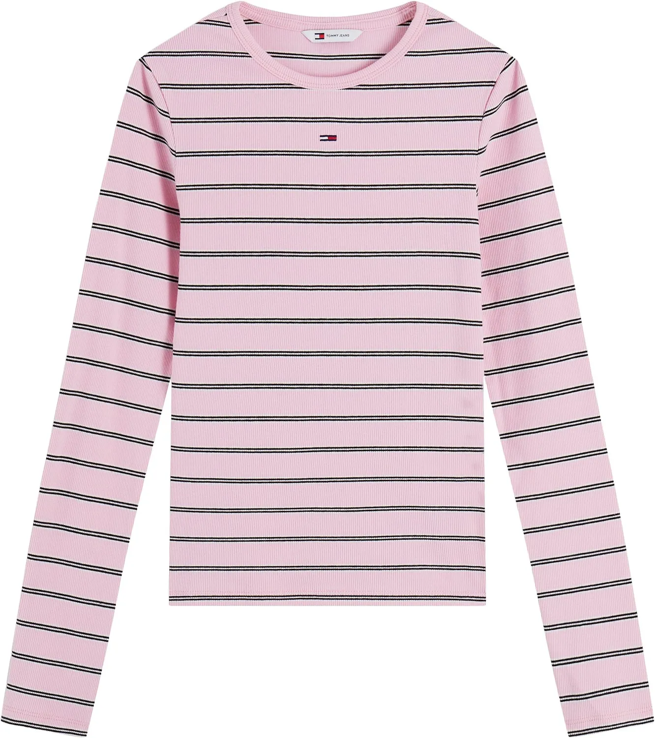 Tommy Jeans Essential Rib Ls DW0DW17387 Langarmshirt Rosa L