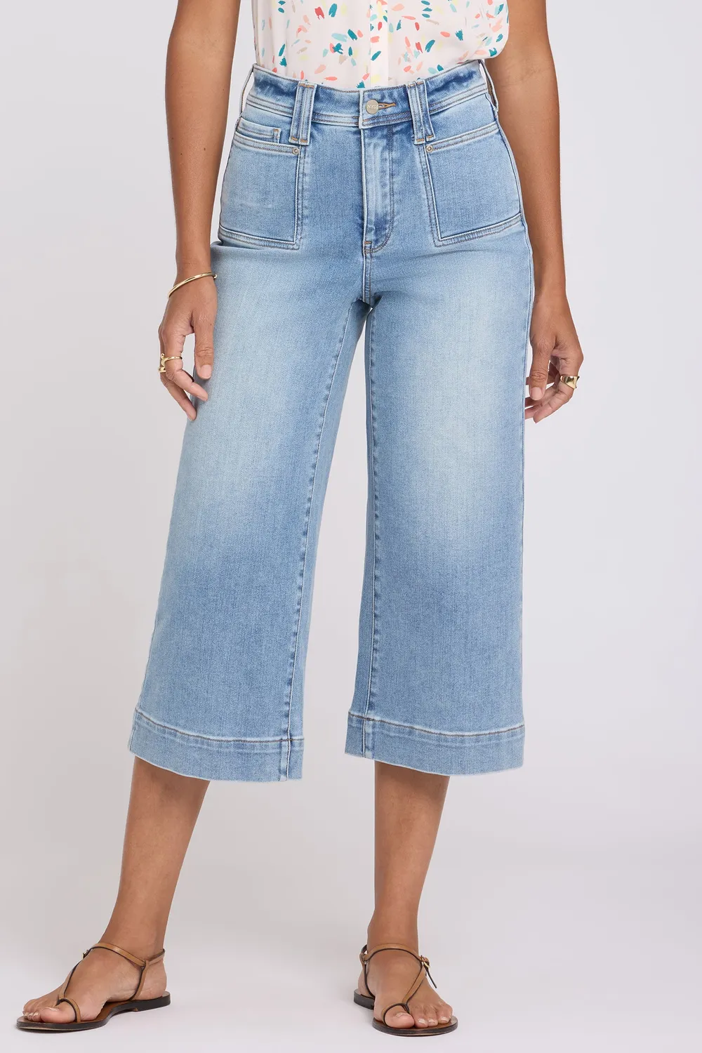 NYDJ Brigitte Wide Leg Capri Jeans Mist Springs