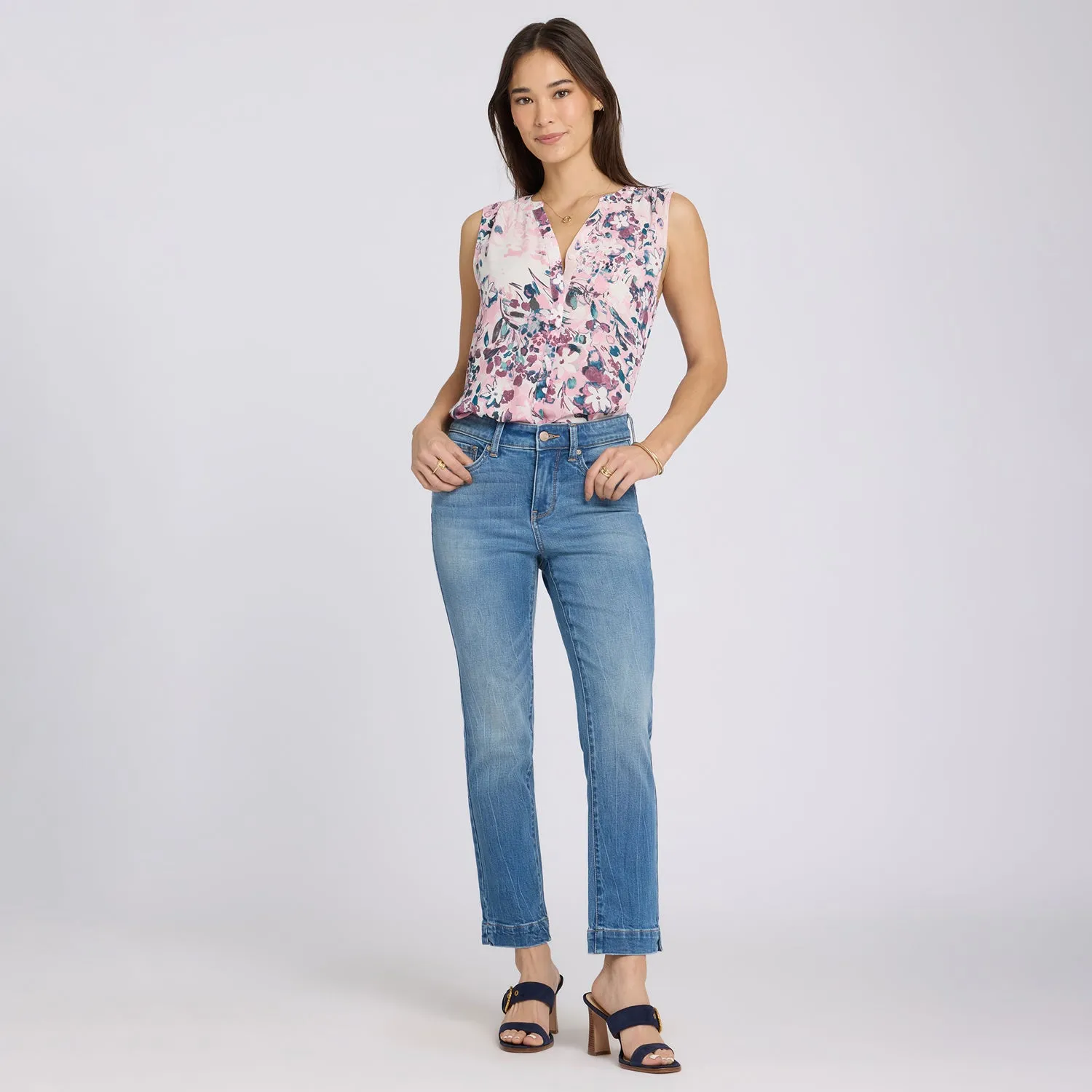 NYDJ Sheri Slim Straight Ankle Jeans Pacifica
