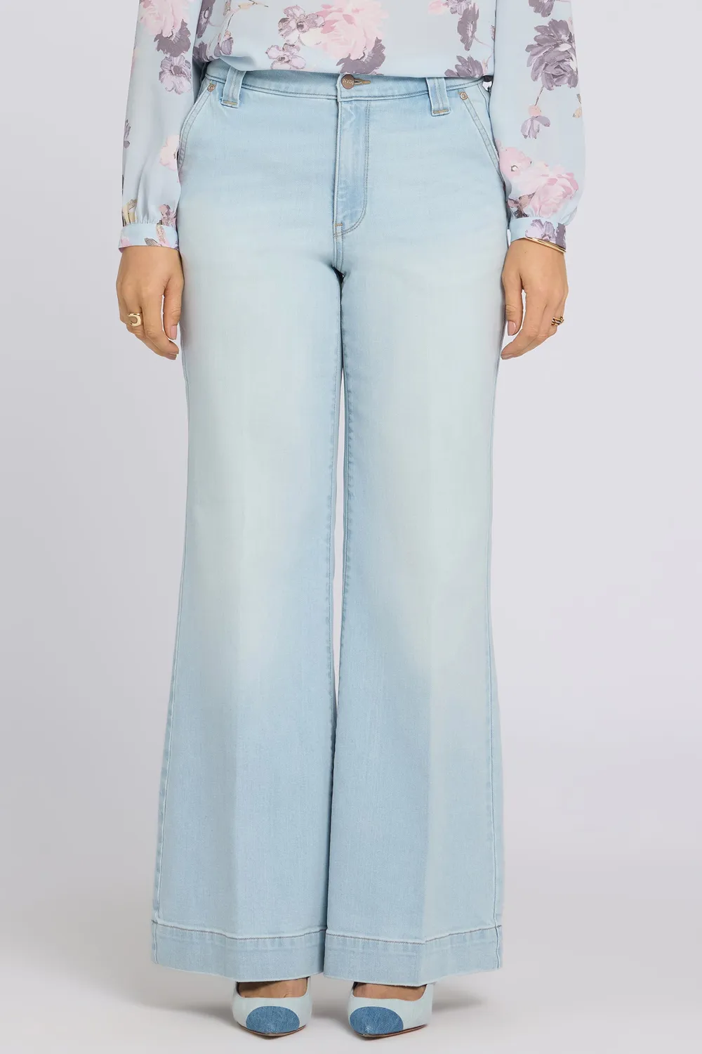 NYDJ Mia Palazzo Jeans Sky Valley Hellblau High Rise