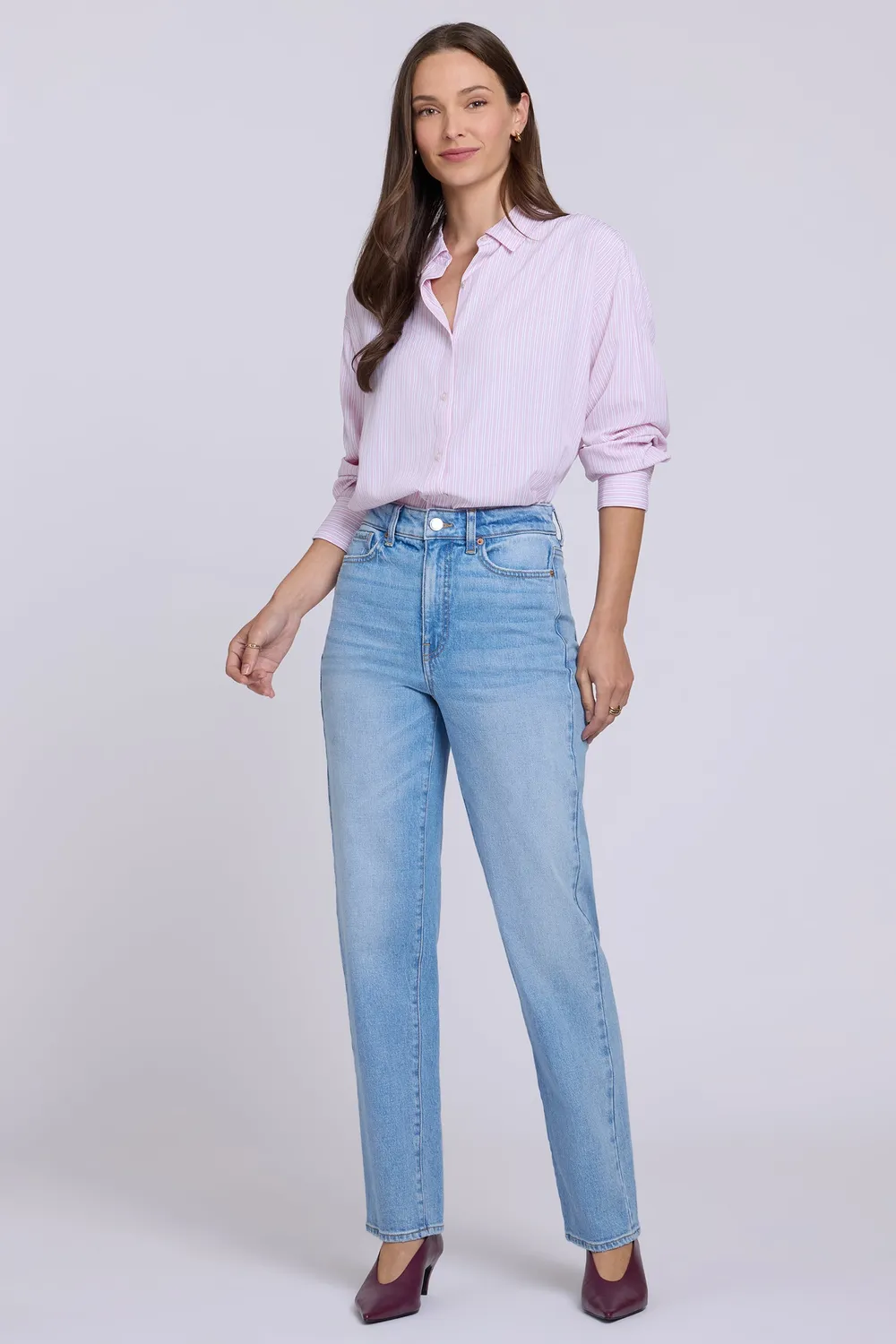 NYDJ Kasey Stovepipe Jeans Trefoil blau slim