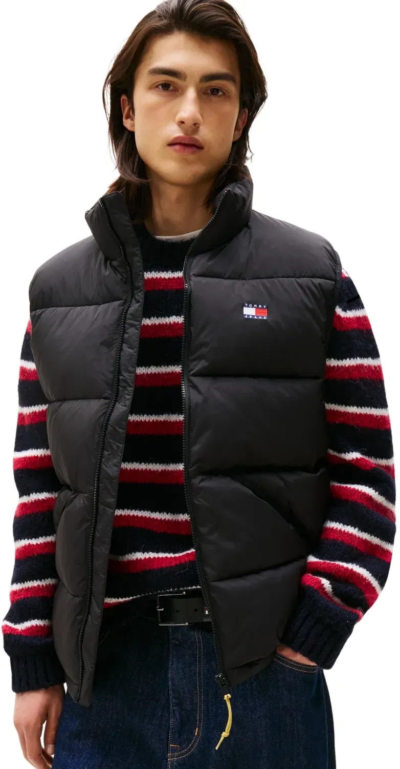 Tommy Jeans Vail Weste Herren 3XL Schwarz Stehkragen