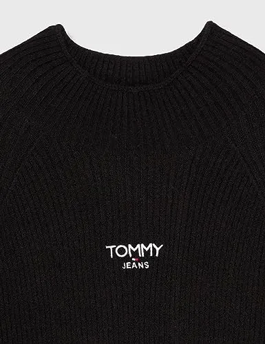 Tommy Jeans Damen Strickpullover Rollkragen Schwarz XXL