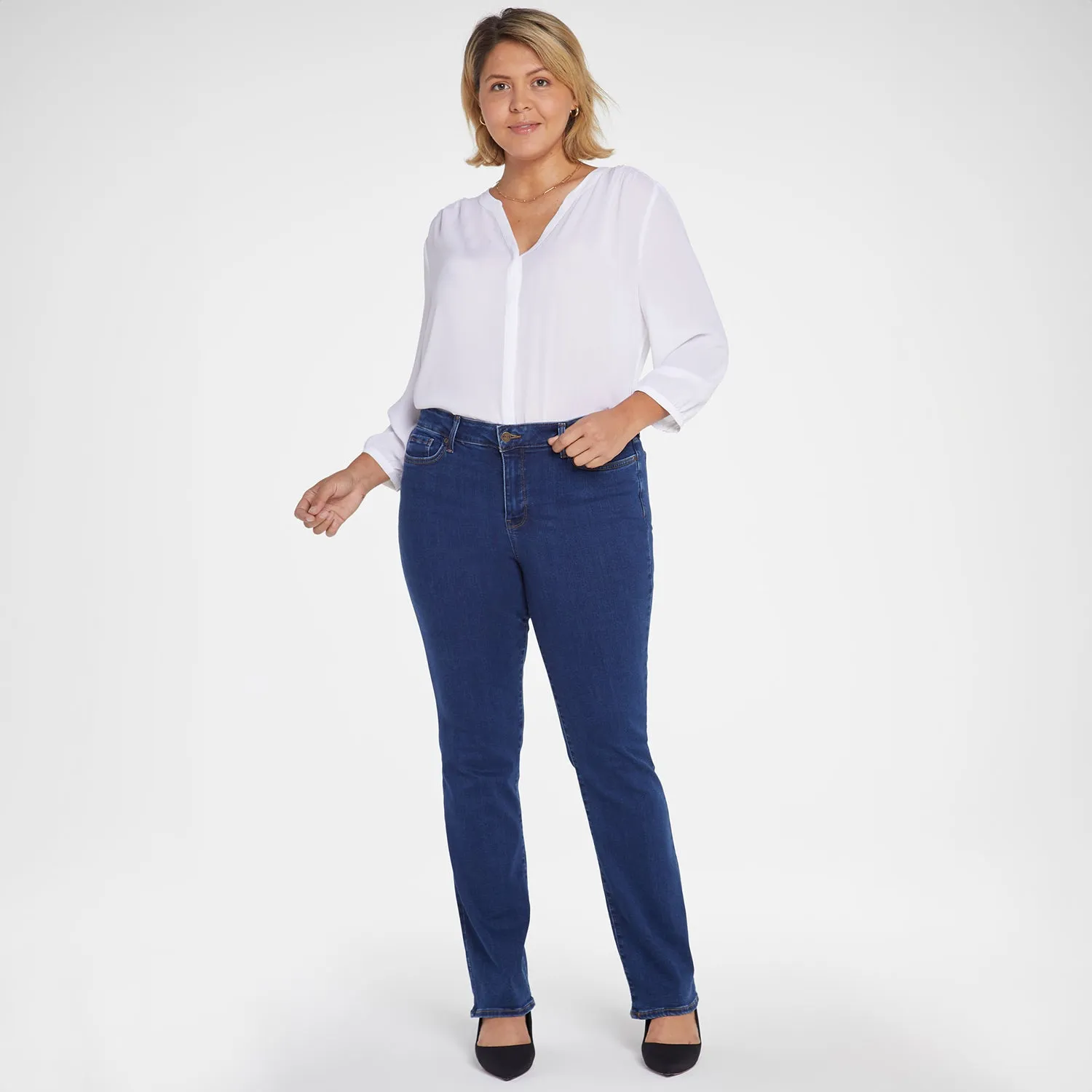 NYDJ Marilyn Straight Jeans Quinn Plus Size figurformend