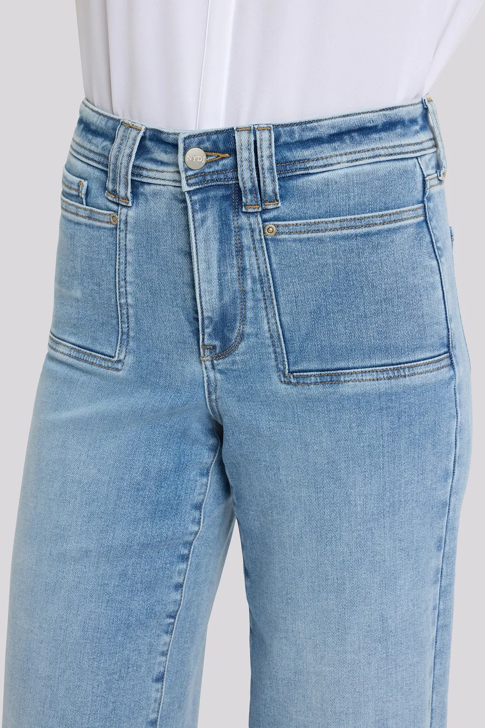 NYDJ Brigitte Wide Leg Capri Jeans Mist Springs Petite