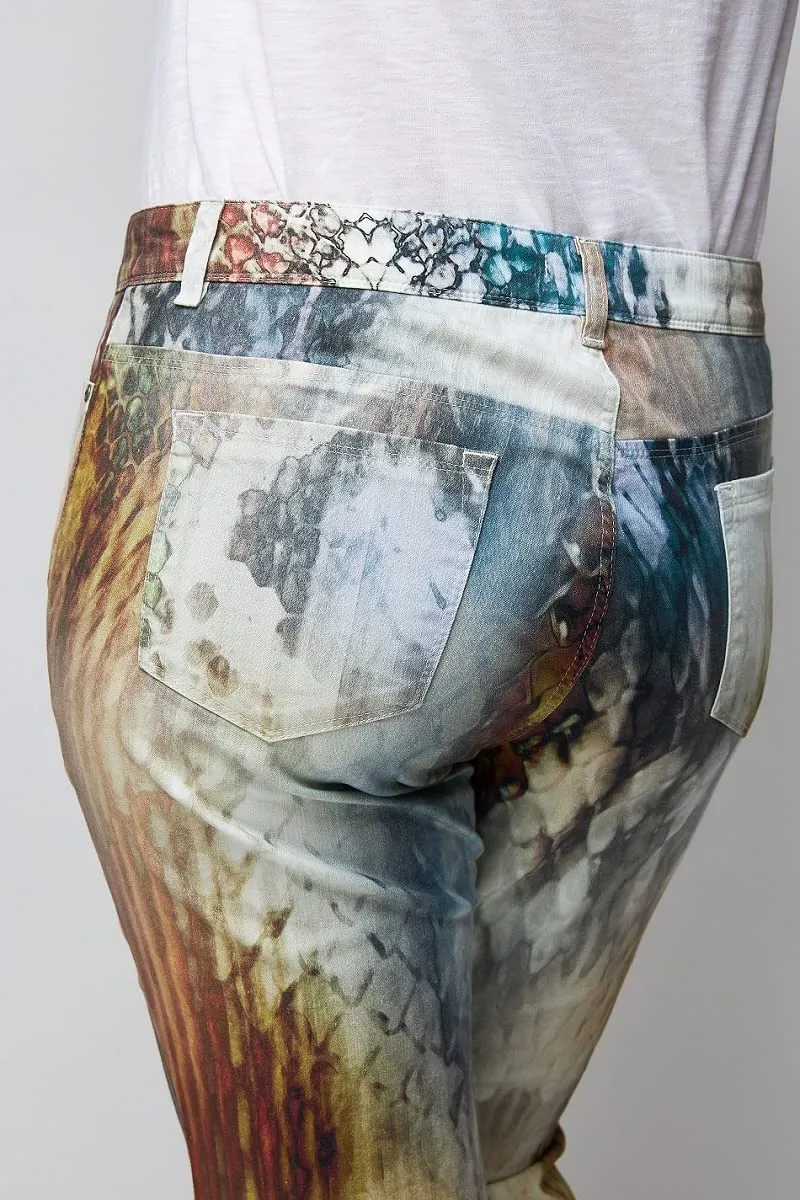 Wille Damenjeans Schlangenmuster Dunkel Stretch große Größen