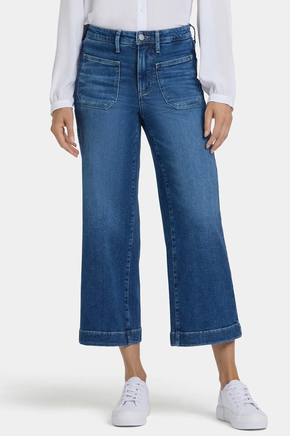 NYDJ Teresa Wide Leg Ankle Jeans Opera Blue High Rise