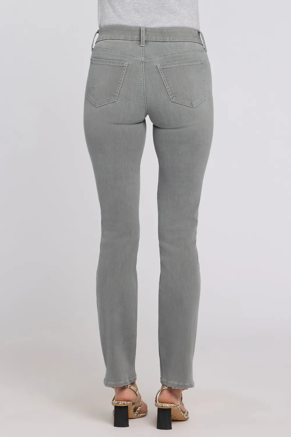 NYDJ Waist-Match Marilyn Straight Jeans Stone Fade Grau
